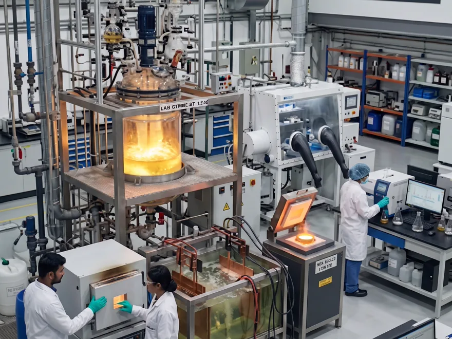Analyst operating instrumentation in the NABL-accredited Aurix laboratory
